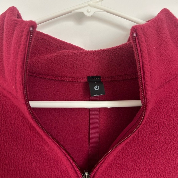 Lululemon Men's Red Oversized Quarter-Zip Fleece Sweater size large athletic - Picture 7 of 14